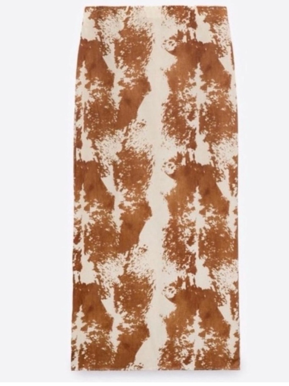 #22 Zara Brown and Cream Abstract Maxi Skirt